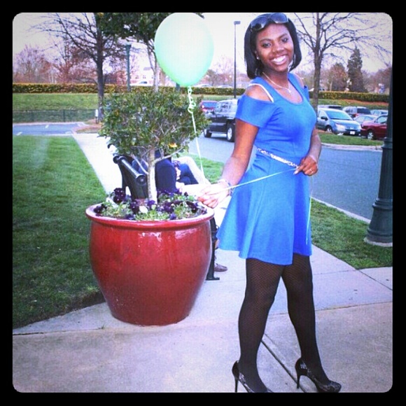 Flirty blue a-line dress