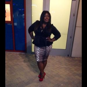 SOLD.  Leopard pencil skirt