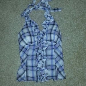 Purple plaid halter top