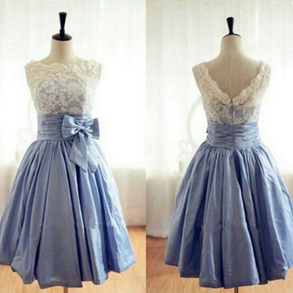 Custom Made Lace Applique Dress with Bow