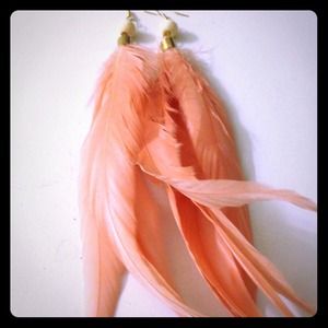 👍👍Handmade pink feather earrings👍👍