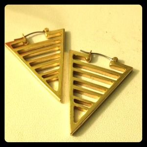 Gold Retro triangle earrings
