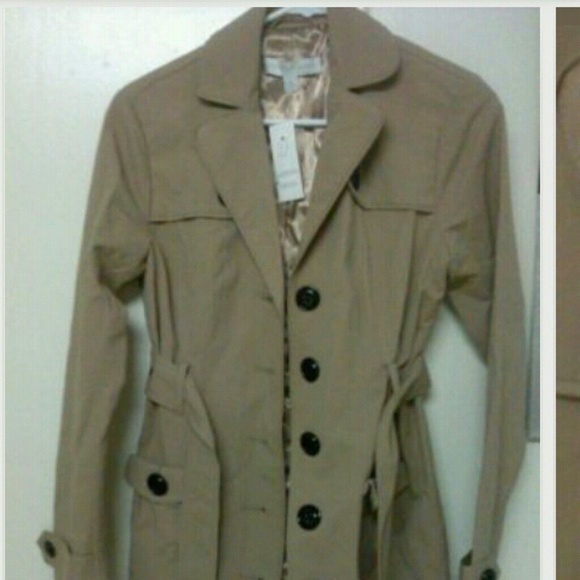 New york & company rain trench coat nwts xs
