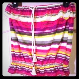 Strapless colorful beach top