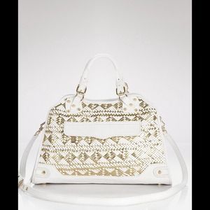 NEVER USED REBECCA MINKOFF GOLD/WHITE BAG