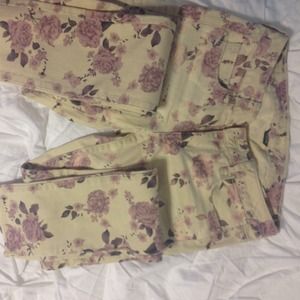 American Eagle floral skinny jeans