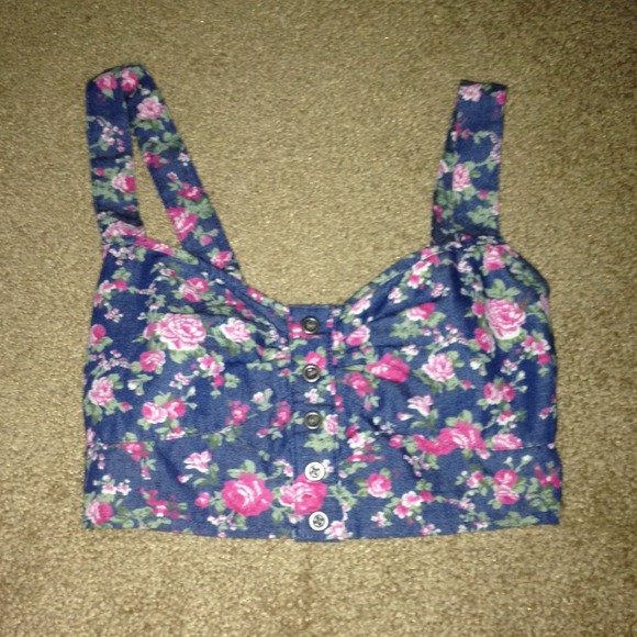 HOST PICK 8/18 π Chambray Floral Bustier - Picture 2 of 4