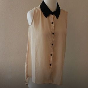 Collard sheer blouse