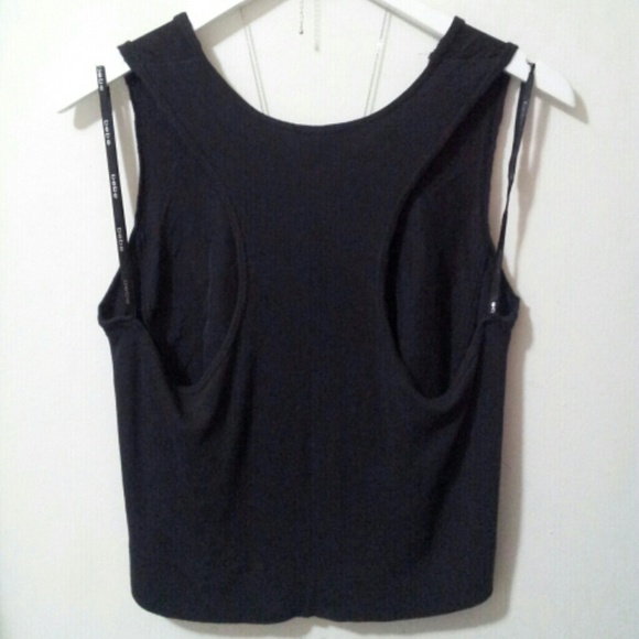 Bebe Cropped Racerback Tank Top - Picture 2 of 4