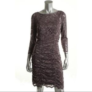 Grey lace dress.