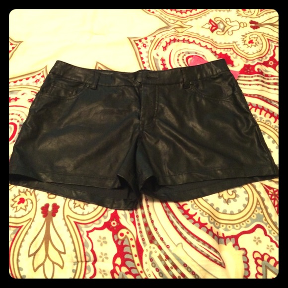 "Leather" shorts.