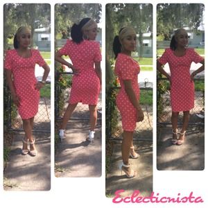 VTG Poka Dot Pink Dress