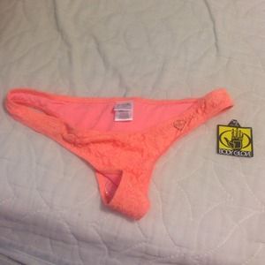 Peach lace Body Glove swimsuit bottoms