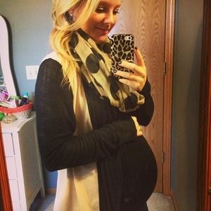 REDUCED! Black & Ivory Polka Dot Scarf