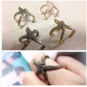 Silver starfish ring for @boogalou