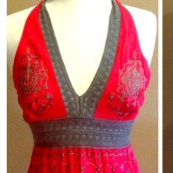 Floor length Red maxi