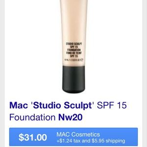 Brand new Mac studio sculpt nw 20 SPF 15