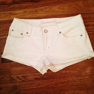 American Eagle white denim shorts