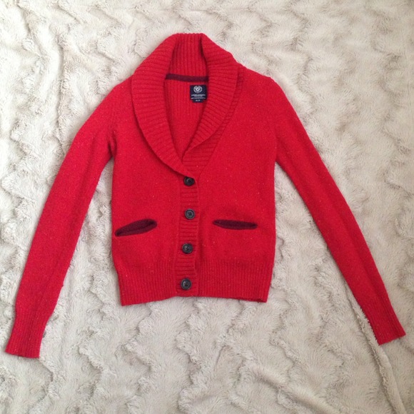 Red american eagle cardigan