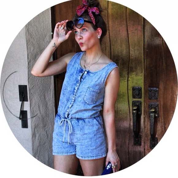 Denim - Acid wash denim romper