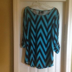 Turquoise Chevron Top