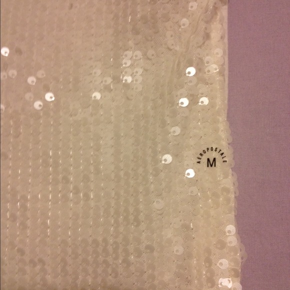 NEW!! AEROPOSTALE WHITE TANK W/SEQUINS - Picture 3 of 3