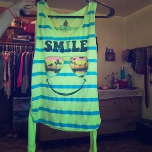 Summer shirt with ties at bottom.