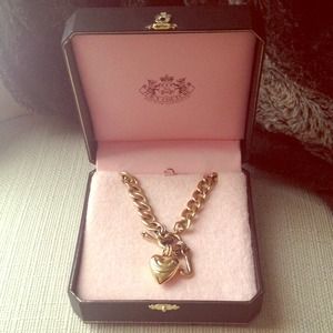 Juicy Couture gold chain heart necklace