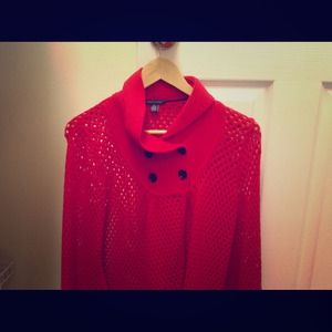 Red mesh sweater