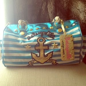 Betsey Johnson blue striped bag