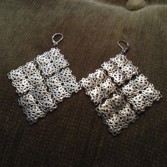 Bold silver earrings