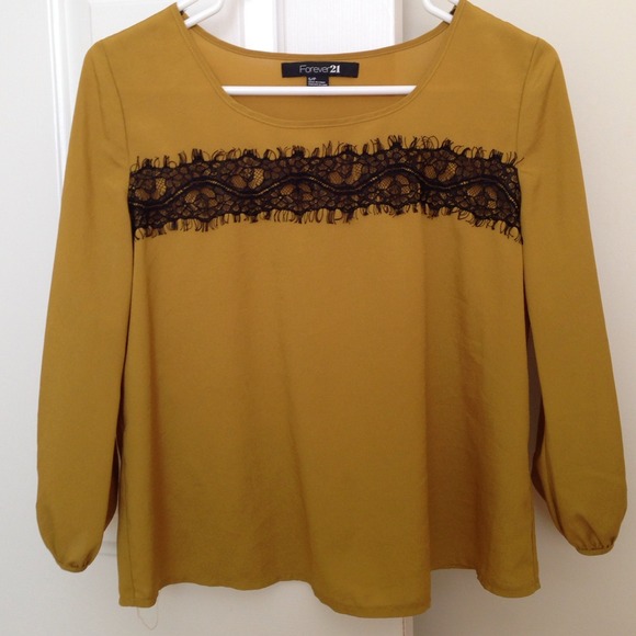 🚫SOLD🚫Forever 21 yellow 3/4 sleeves top