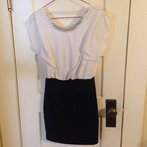 Black and white cocktail dress