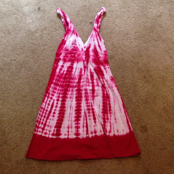 Pink tie dye mini dress