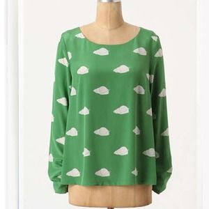 Rare Anthropologie Charlotte Taylor In Clouds top