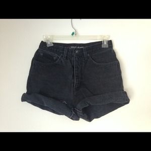 Black high-waisted shorts