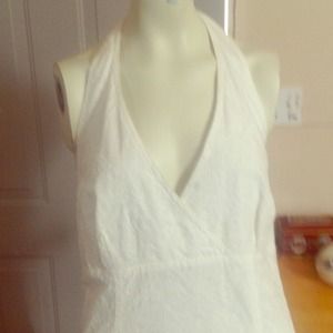 SOLD SOLD!Claiborne Beautiful Solid White Sundress