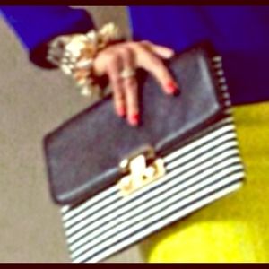 Black and white clutch