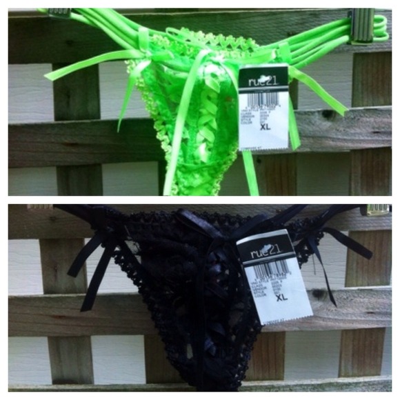 Black and Neon Green thongs bundle