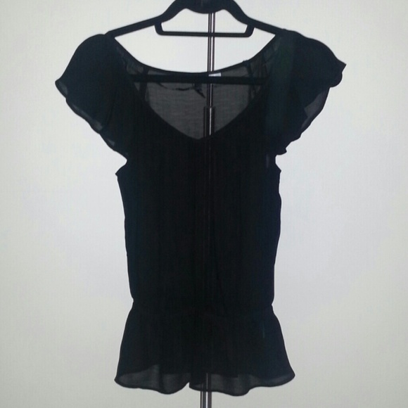 h&m sheer black top