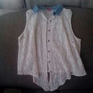 Muscle tee/ lace wear/ long shirt