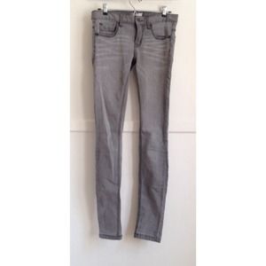 Free People Grey Distressed Jeans
