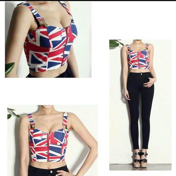 [Every clothes $10now]] uk flag crop top - Picture 2 of 3