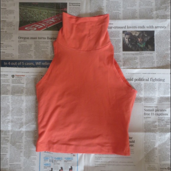 Cotton Spandex Sleeveless Turtleneck Crop Top - Picture 1 of 2