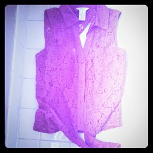 Candies crop tie front blouse!