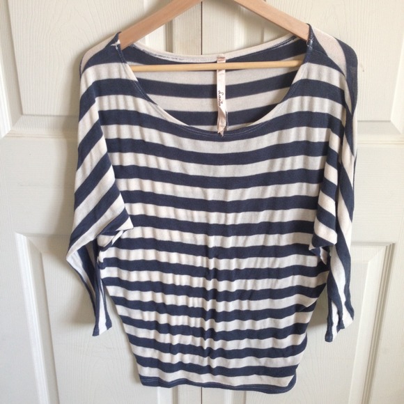 Navy & white striped sweater