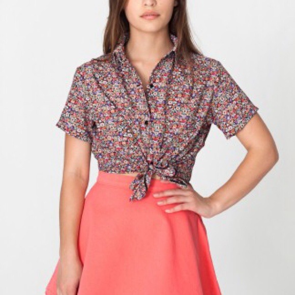 Floral Mid-Length Tie-Up Blouse