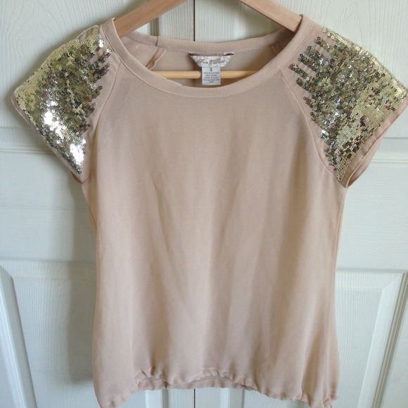 Beige sequins top