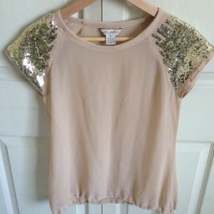 Beige sequins top