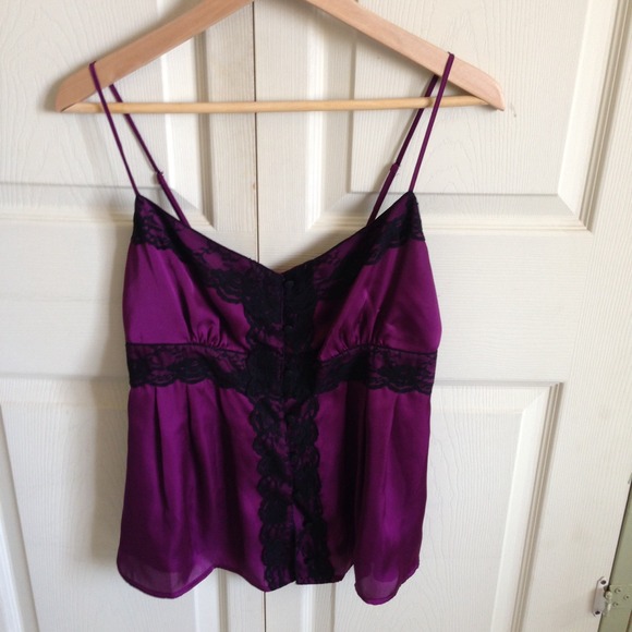 Purple & black lace top